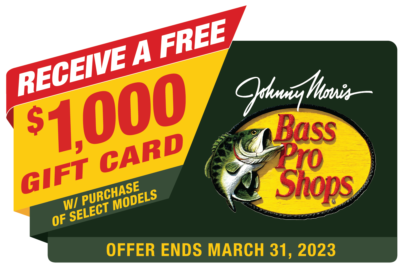 Free $1,000 Gift Card with Purchase of select models